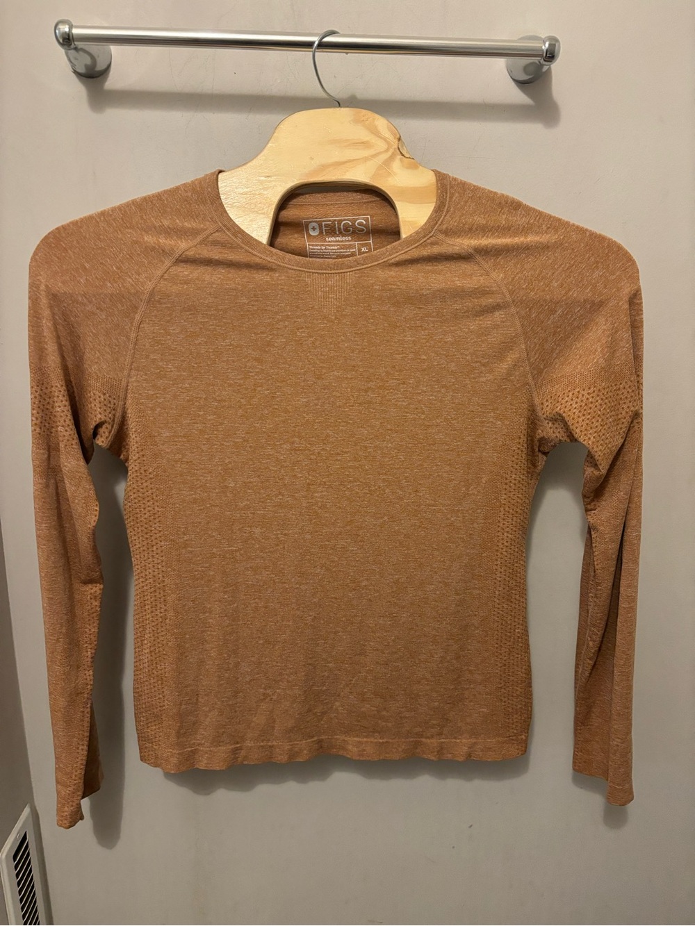 Figs Long Sleeve Tee in Rust Brown